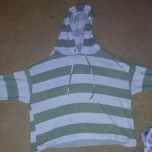 Forever 21 green and white striped long sleeve